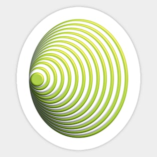 Geometric light green concentric circles 3D doodle art Sticker